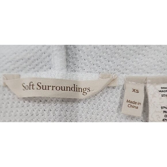 Soft Surroundings Open Front Drape Cardigan White Women's XS - Picture 8 of 8